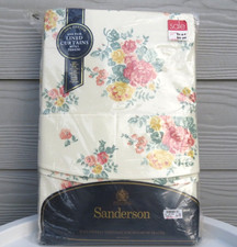 VINTAGE SANDERSON ELEANOR ONE PAIR LINED CURTAINS 2 TIEBACKS 167CM X 182CM NEW