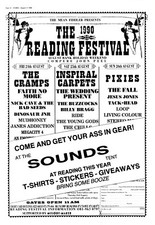 NPBK17 ADVERT 15X11 1990 READING FESTIVAL. THE CRAMPS. INSPIRAL CARPETS. PIXIES