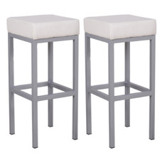 White Faux Leather Bar Stool