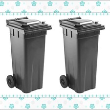 140 Litre Waste Disposal Wheelie Bin With Rubber Wheels & Lid For Indoor Outdoor