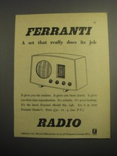 1948 Ferranti Radio Ad -