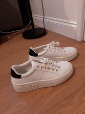 Ladies White Trainers By TU Size 6 Excellent Condition