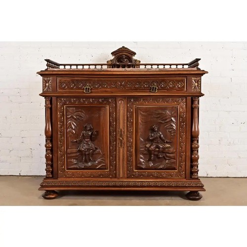 Antique italian carved walnut - antique,