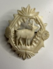 Vintage Carved Stag Deer Pin