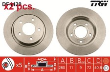 X2 PCS REAR BRAKE DISC ROTOS X2 PCS SET DF4420 TRW I