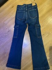 Hollister Women’s Highest Rise Soft Stretch Blue Cargo Bootcut Jeans W28 L29