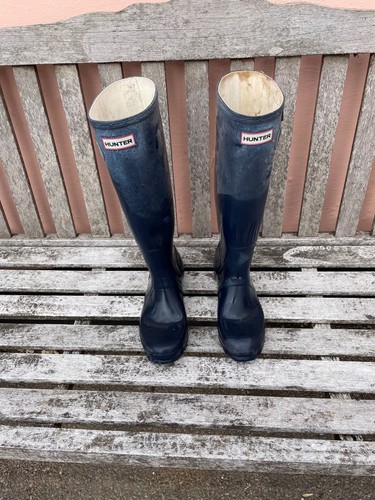 Blue tall hunter wellies size - hunter,
