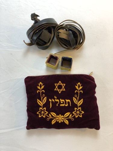 Vintage tefillin set with - vintage,