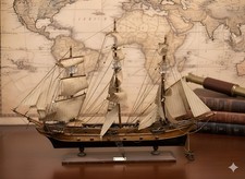 Vintage Wooden Model Ship –