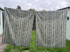 Pair Of Green Patterned Tape Top Curtains W46’ D67’