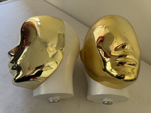 Mannequin heads gold - &, white