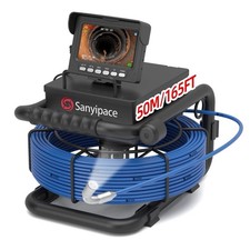 Sanyipace 50m Sewer Camera with Light DVR & Audio Recorder –17mm Pipe Inspection