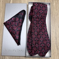 STEFANO RICCI Red/Black Silk