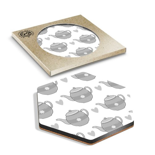 Hexagon coaster bw - hexagon,