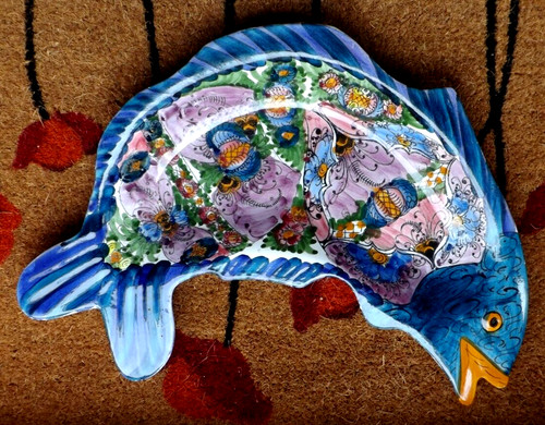 Greek pottery fish plate