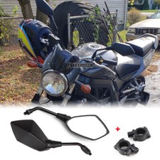 Pair Black Side Mirrors + 7/8" Handlebar Clamps For Suzuki SV650 SV1000 SV800