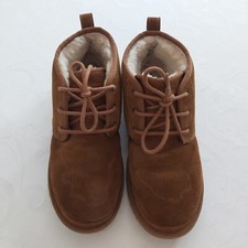 UGG MENS NEUMEL LACE UP CHESTNUT TAN SUEDE BOOTS SIZE UK 9 WATER DAMAGE TO SUEDE