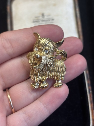 Vintage 1970s gold tone yorkie - 1970s,