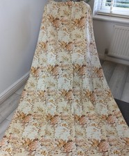 Vintage Floral Curtains W47" D68" Cream Neutral Roses Unlined