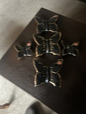 A set of 5 ceramic wall mounting butterflies