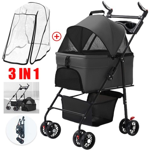 Pet stroller dog - stroller, foldable
