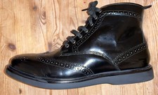 H By Hudson Leather Ankle Lace-up Brogue Chukka Boots, Black, Men’s UK 10 EU 45