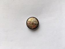 C1890-10 ERA CHINESE IMARI PATTERN&WHITE DOVE ON PERCH HAND PAINTED CHINA BUTTON