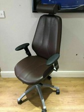  BROWN LEATHER RH400XL  ELEGANCE FULLY ERGONOMIC OFFICE TASK CHAIRS