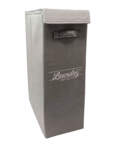 Grey fabric laundry hamper - grey,