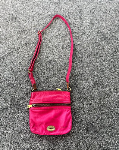 Fossil pink leather crossbody - fossil,