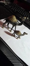 Vintage Pair of Bronze/Brass Camel Figurines Ornaments 4 Inch And 2.1 Inch