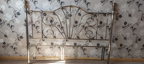 Brush brass bed head - bed, head,