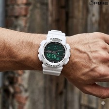 Mens White Outdoor Digital