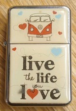Vintage VW Volkswagen T1 Campervan Petrol Lighter Live The Life You Love