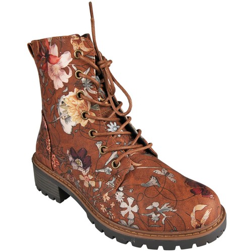 Floral ankle boots shoes - boots,