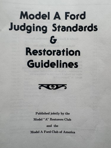 Ford model judging standards - ford,