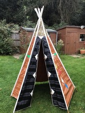 Vintage German Kids Indian Outdoor Tepee/ Teepees Play Tent 