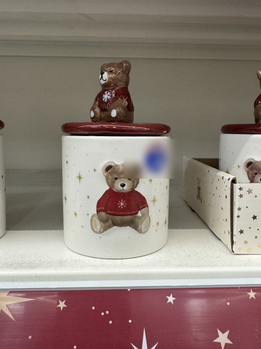 Christmas teddy bear ceramic - teddy,