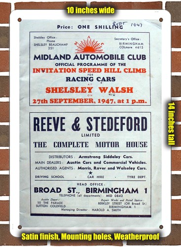 Metal sign 1947 shelsley - -,