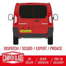Pair of Dispatch Scudo Expert Proace Rear Barn Door Windows 2006-2016 80%Tint
