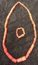 TRADITIONAL REAL CORAL NECKLACE BEADS RED  AFRICAN/NIGERIAN CORAL BEAD MEN