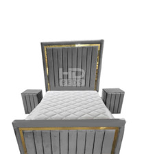 Plush Velvet Milan Panel Bed