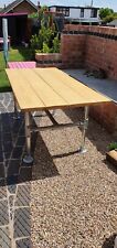Rustic/Industrial Scaffold Board Table with Scaffold Tubing Legs. 1800cm x 87cm