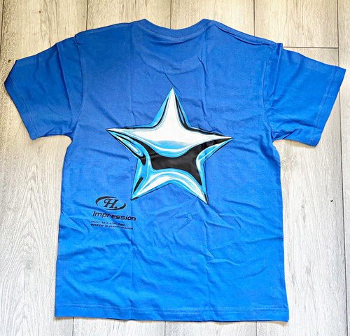 Y2k blue chrome star - chrome, shirt