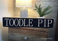 TOODLE PIP SIGN French Wooden vintage style home door sign exit kitchen signs
