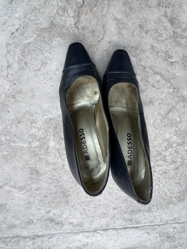 Adesso navy blue - leather, court