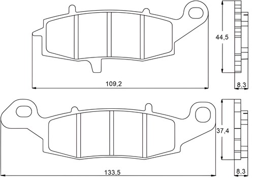 Front recessed brake - recessed, for