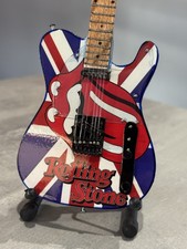 Miniature Rolling Stones Guitar - 10 inches tall - includes stand - UK stock