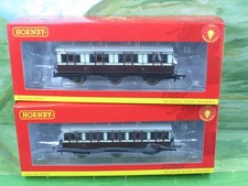 2 x Hornby LNWR 6 Wheeled 1st  & 3rd Class coaches with lights R40119 & R40120A