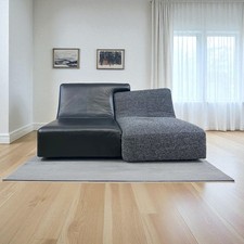 Black leather & fabric